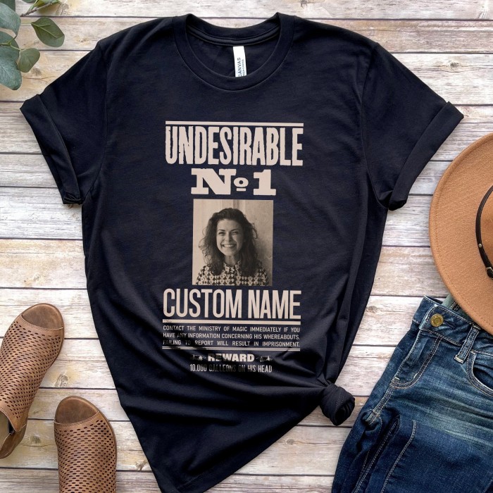 Undesirable No:1 Custom Wizard Name Shirt, Movie Inspired Shirt