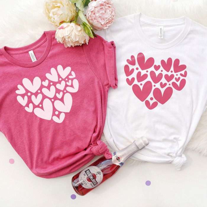 Matching Valentines Tees, Group Valentine Cute Heart Shirts