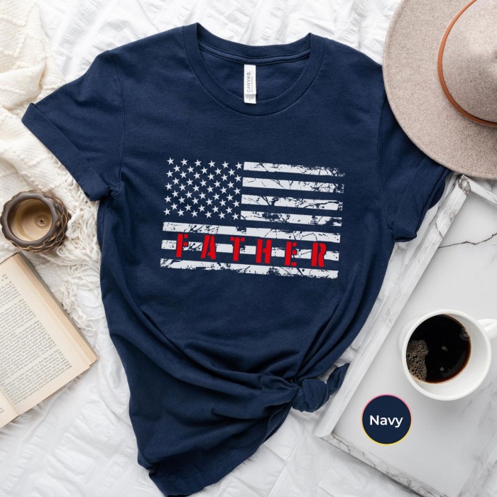 Customize Father s Day Shirt, Personalized Dad USA Flag Patriotic Shirt, Personalized Tee, Shirt Gift For Dad, Best Dad Gift