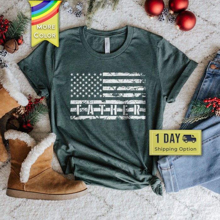 Customize Father s Day Shirt, Personalized Dad USA Flag Patriotic Shirt, Personalized Tee, Shirt Gift For Dad, Best Dad Gift