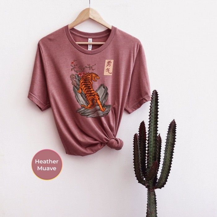 Japanese Style Shirt, Tattoo Tiger Unisex Shirt, Aesthetic Shirt, Tattoo Style