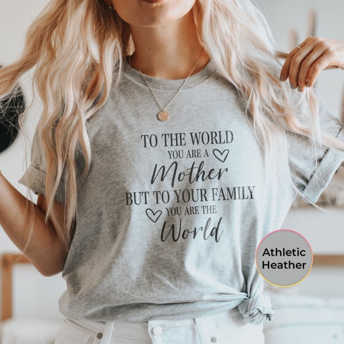 To The World You Are A Mother But To Your Family You Are The World Shirt