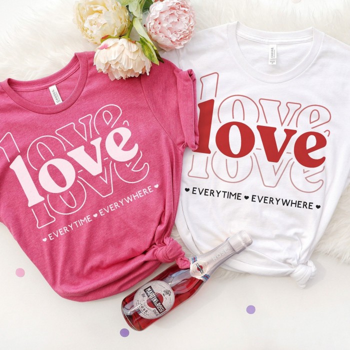 Love Everytime Everywhere Valentine s Day Shirt, Retro Love Valentines Shirt
