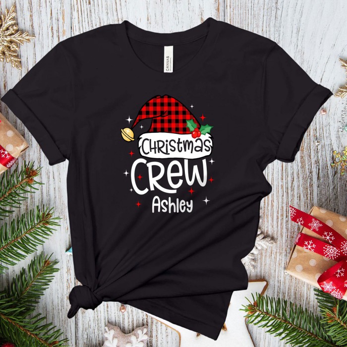 Custom Christmas Crew Shirt, Personalized Family Matching Christmas Shirt, Winter Holidays Shirts, Christmas Gift Tee