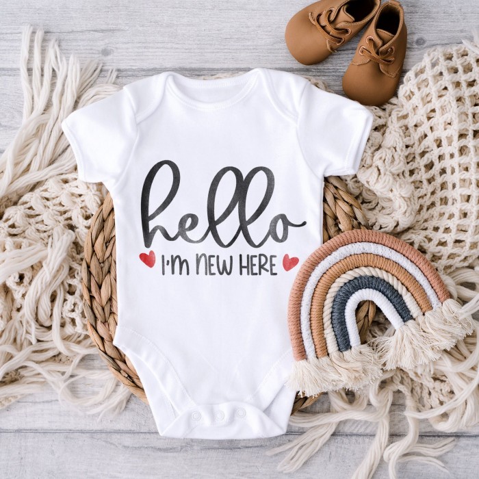 Hello I m New Here Onesie, Baby Shower Gift, Funny Baby Bodysuit, Cute Baby Gift, Newborn Gift, New baby, Unisex Baby Bodysuit, Baby Shower