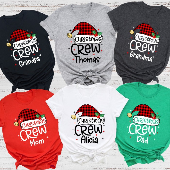 Custom Christmas Crew Shirt, Personalized Family Matching Christmas Shirt, Winter Holidays Shirts, Christmas Gift Tee