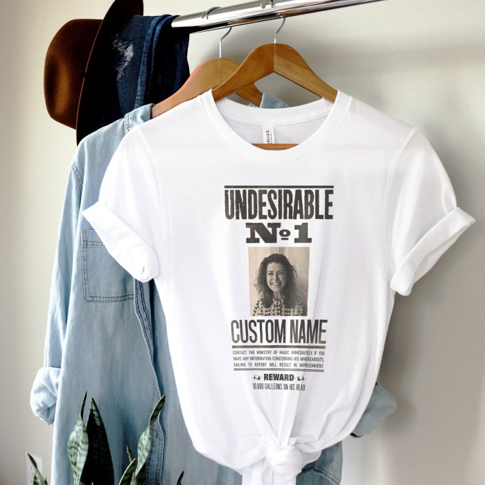 Undesirable No:1 Custom Wizard Name Shirt, Movie Inspired Shirt