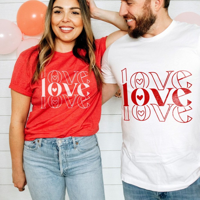 Love Valentine s Day Shirt, Love All Day Every Day Shirt, Couple Matching
