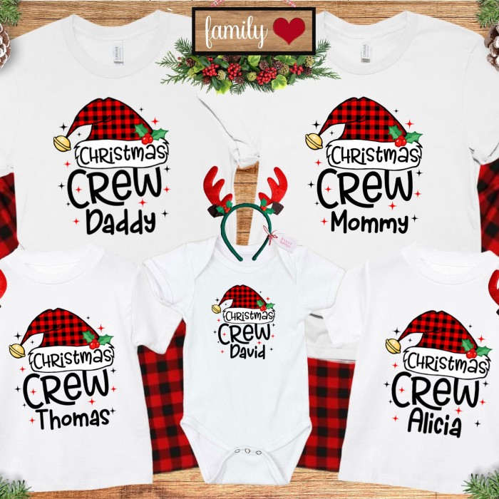Custom Christmas Crew Shirt, Personalized Family Matching Christmas Shirt, Winter Holidays Shirts, Christmas Gift Tee