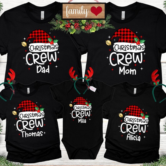 Custom Christmas Crew Shirt, Personalized Family Matching Christmas Shirt, Winter Holidays Shirts, Christmas Gift Tee