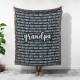 Personalized Grandparent Woven Blanket, Custom Christmas Gift For Mom/Dad, Grandchildren Name Tapestry, Keepsake Quilt Blanket Present