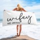 Wifey Hubby Custom Beach Towel, Custom Wedding Proposal Gift, Bride Beach Towel, Personalized Beach Towel, Bachelorette Bride Beach Towel