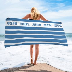 Personalized Brand Beach Towels For AIRBNB and VBRO, Vertical Lines Printed Pool Towel for Hotels, Personalized Bath Towel, Honeymoon Gift