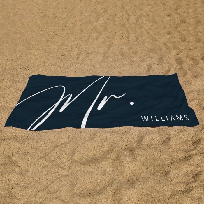 Personalized Mr. and Mrs. Bath Towels, Custom  Beach Towel, Newlywed Gift, Groom Gift, Honeymoon, Bachelorette Trip, Bridal Shower Gift