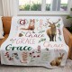 Custom Name Blanket With Woodland Animals, Personalizable Couch Throw, Winter Animals Nursery Decor, Baby Blanket, Christmas Gift