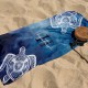 Tie Dye Style Custom Name Beach Towel, Personalized  Mandala Turtle Design Pool Towel, Birthday Gift, Bohemian Style, Bachelorette Party