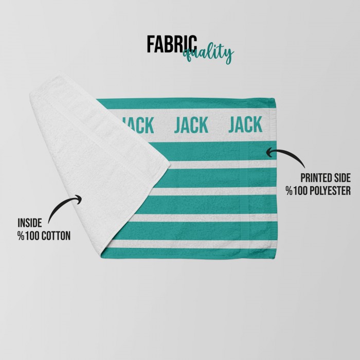 Personalized Brand Beach Towels For AIRBNB and VBRO, Vertical Lines Printed Pool Towel for Hotels, Personalized Bath Towel, Honeymoon Gift