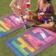 Multi-color Tie Dye Pattern Custom Name Beach Towel, Personalized Colorful Bath Towels, Rainbow Pattern Pool Towel, Birthday Vacation Gift