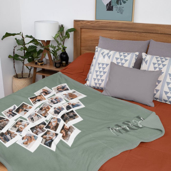 Personalized Wedding Gift, Valentine s Day Gift, Polaroid Couple Photos, Custom Photo Blanket, Couples Gift, Gift For Him, Gift For Her
