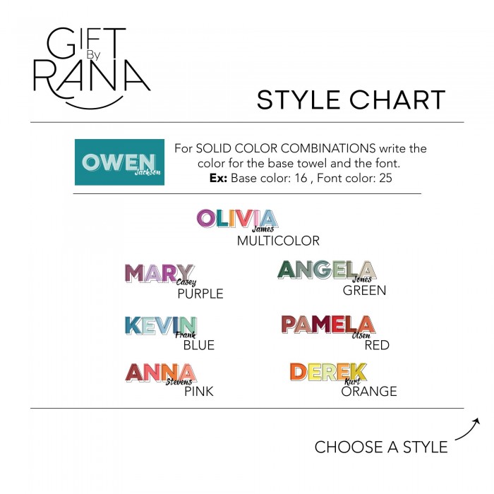 Solid Bold Font Style Personalized Towel, Multi Color Font Design Beach Towel, Bachelorette Trip, Birthday Vacation Gift, Bridesmaid Gift