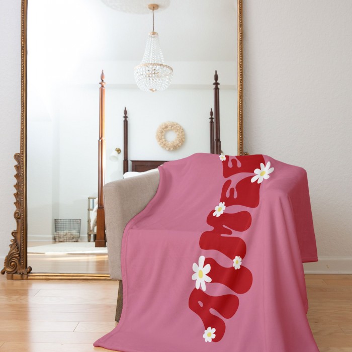 Retro Style Custom Name Blanket, Groovy 70 s Design, Personalized Name Blanket, Baby Shower Gift, Christmas Gift, Gift For Mom, Gift For Dad