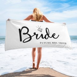 Bride and Bridesmaid Custom Pool Towel, Personalized Bath Towel, Bachelorette Beach Towel, Present For Her