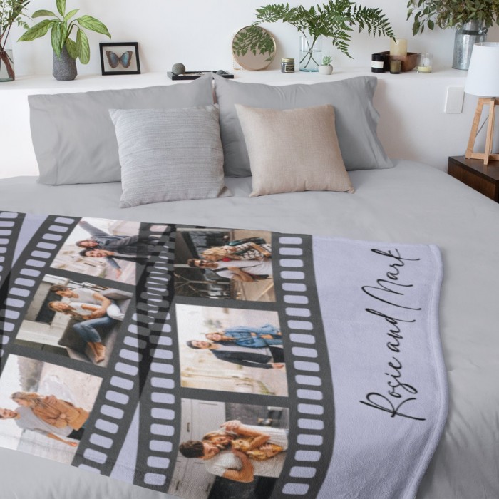 Valentines Day Gift, Personalized Blanket, Custom Photo Blanket, Film Roll Blanket, Valentines Day Decor, Gift For Him, Gift For Her