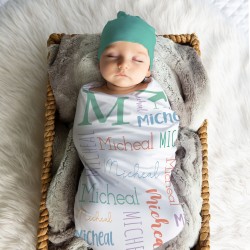 Custom Newborn Name Swaddle, Baby Girl Baby Boy Swaddle Gift, Baby Shower Gift, Personalized Hospital Outfit, Coming Home Blanket, Nursery