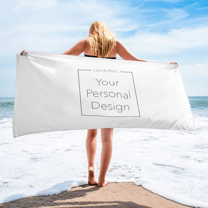 Personalized Design Pool Towels, Custom Design Beach Towel, Print Your Own Design, Sports Team Towel, Company Logo, Multiple Color Options