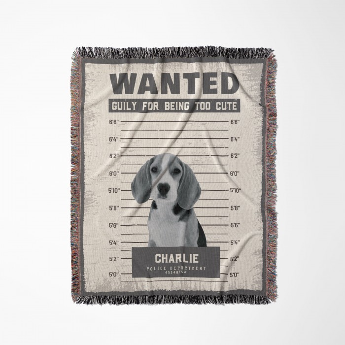 Custom Wanted Pet Woven Blanket, Dog/Cat Lover Gift, Present For Dog Moms, Dog Dads, Western Style Wanted Poster Tapestry