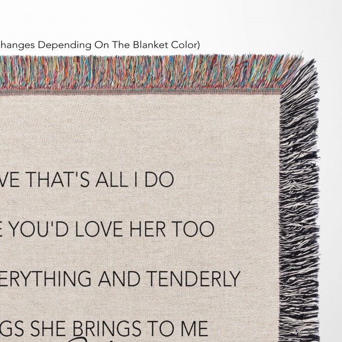 Custom Song Lyric Woven Tapestry, Personalized Anniversary Gift, Christmas Present For Couples, Keepsake Blanket, Gift For Mom/Dad