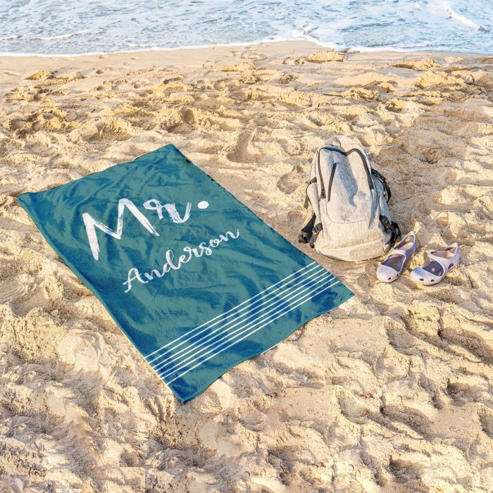 Personalized Mr. and Mrs. Towel, Customized Beach Towel, Honeymoon Gift, Bridal Shower Gift, Bride Beach Towel, Gift For Groom Honeymoon Gift