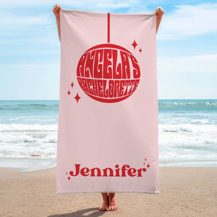 Custom Last Disco Bachelorette Party Towel, Bridesmaid Gift, Bachelorette Part Favors, Bridal Shower Gift, Pool Party Towel, Custom Beach Towel