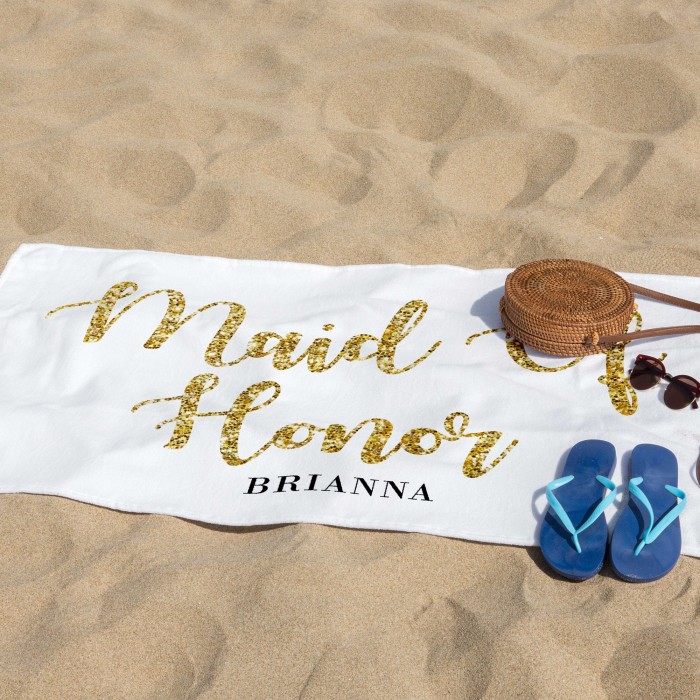 Custom Bachelorette Party Favors, Personalized Beach Towel, Custom Pool Towel Birthday Vacation Gift, Present For Her