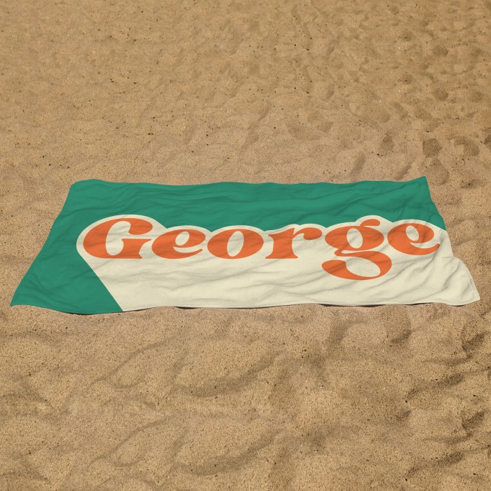 Personalized Text Shadow Effect Towel, Custom Multicolor Beach Towel, Bachelorette Party Pool Towel, Bridal Shower Gift, Vacation Birthday Gift