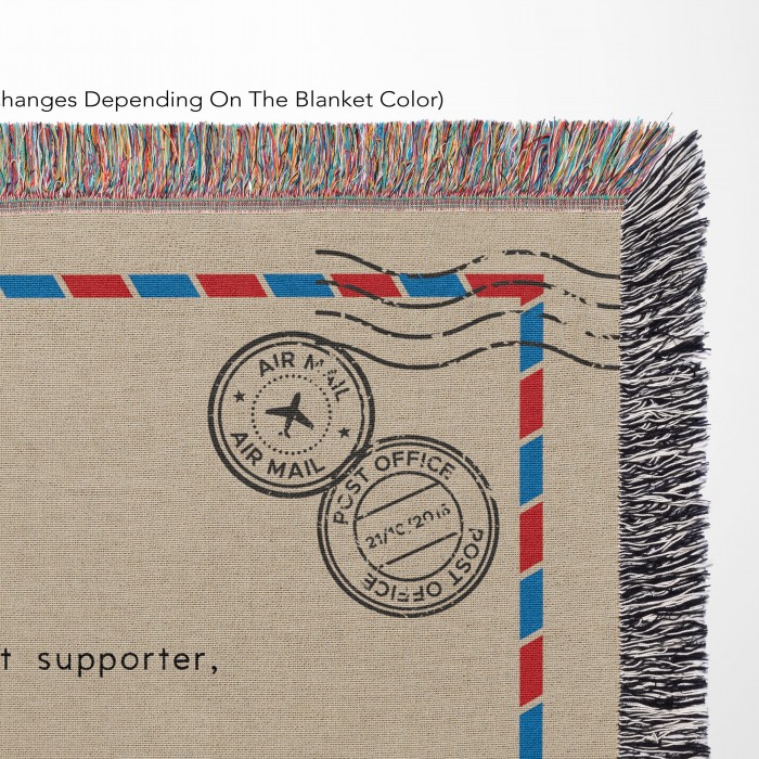 Customized Letter Woven Blanket, Personalized Handwritten Style Fringed Quilt, Christmas Gift For Mom/Dad, Grandma Keepsake Gift, Love Letter