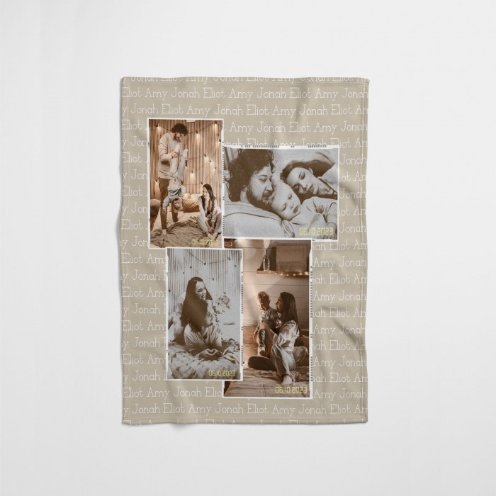 Custom Valentine s Day Gift, Personalized Photo and Names Blanket, Christmas Gift, Gift For Mom, Gift For Dad, Christmas Gift, Grandma Gift