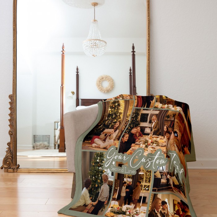 Custom Layout Photo Collage Blanket, Custom Picture Blanket, Christmas Gift, Gift For Mom, Gift For Dad, Gift For Girlfriend Boyfriend