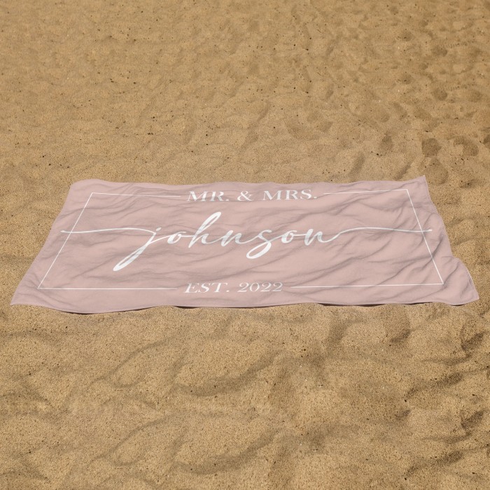 Mr. and Mrs. Custom Beach Towel, Bride Beach Towel, Personalized Beach Towel, Custom Beach Towel,Bachelorette Bride Beach Towel