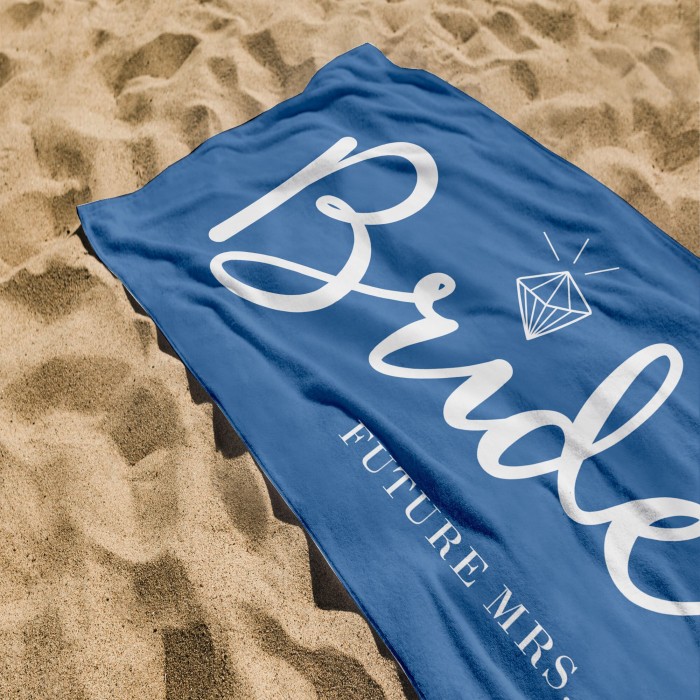 Bride and Bridesmaid Custom Pool Towel, Personalized Bath Towel, Bachelorette Beach Towel, Present For Her