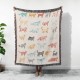 Cat Breeds Fringed Woven Blanket, Gift For Cat Lovers, Bohemian Animal Couch Throw, Present For Cat Mom/Cat Dad, Housewarming Gift