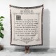 Personalized Book Page Woven Blanket, Cottage Core Fringed Quilt, Christmas Gift For Book Lovers, Favorite Quote Gift, Bookworm Present