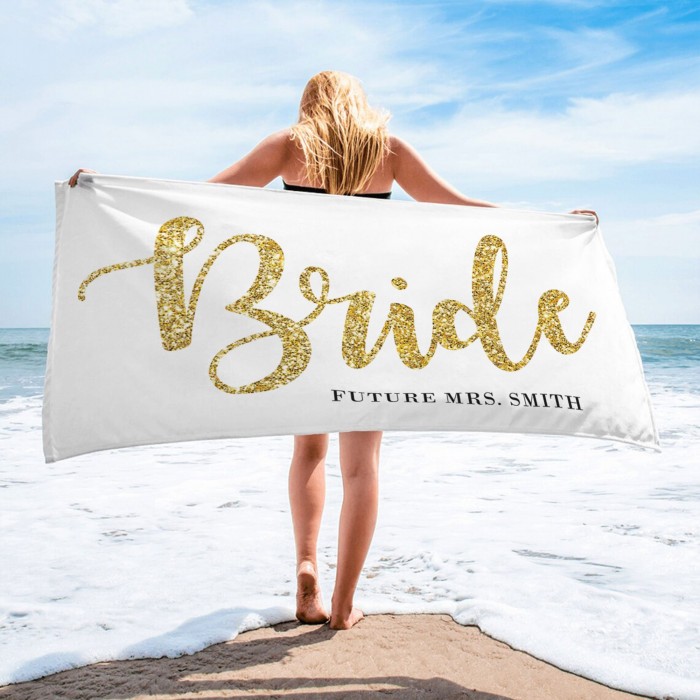 Custom Bachelorette Party Favors, Personalized Beach Towel, Custom Pool Towel Birthday Vacation Gift, Present For Her