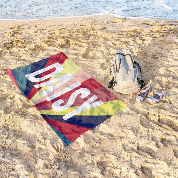 Custom Name Multi-Color Striped Design Beach Towel, Personalized Pool Towel, Bachelorette Trip, Birthday Vacation Gift, Gift For Her Him