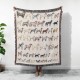 Dog Breeds Fringed Woven Blanket, Gift For Dog Lovers, Bohemian Animal Couch Throw, Present For Dog Mom/Dog Dad, Housewarming Gift