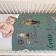Custom Name Blanket With Woodland Animals, Personalizable Couch Throw, Winter Animals Nursery Decor, Baby Blanket, Christmas Gift