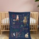 Custom Name Blanket With Woodland Animals, Personalizable Couch Throw, Winter Animals Nursery Decor, Baby Blanket, Christmas Gift