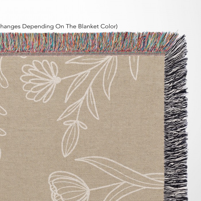 Family Name Flower Blanket, Last Name Woven Tapestry, Wedding Anniversary Gift With Initials, Christmas Present For Family, Gift For Mom