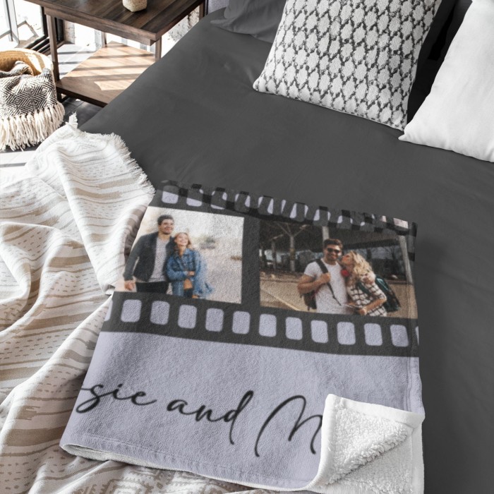 Valentines Day Gift, Personalized Blanket, Custom Photo Blanket, Film Roll Blanket, Valentines Day Decor, Gift For Him, Gift For Her