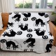 Personalized Couch Throw, Family Name Halloween Blanket, Black Cat Halloween Decor, Gift For Mom, Gift For Dad, Custom Handmade Home Decor